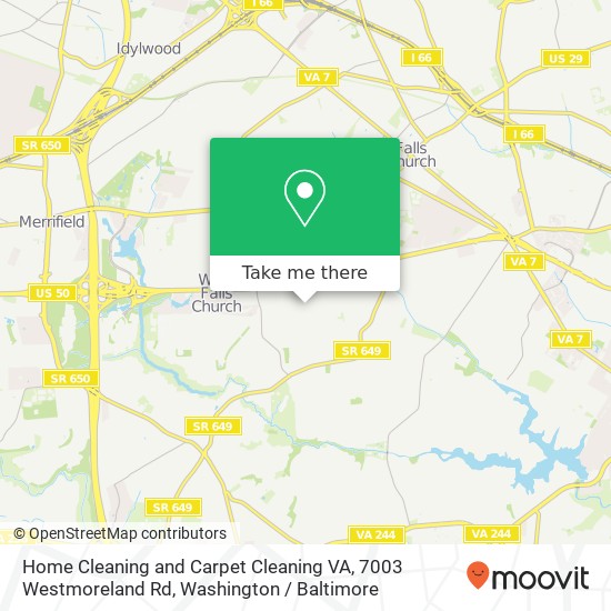 Mapa de Home Cleaning and Carpet Cleaning VA, 7003 Westmoreland Rd