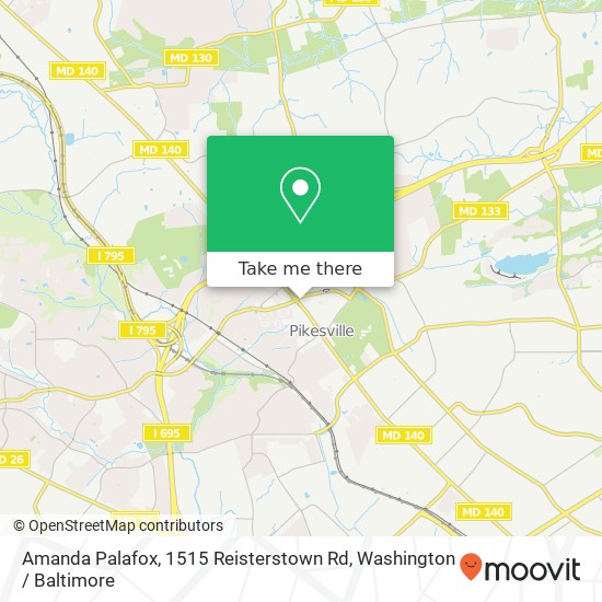 Mapa de Amanda Palafox, 1515 Reisterstown Rd