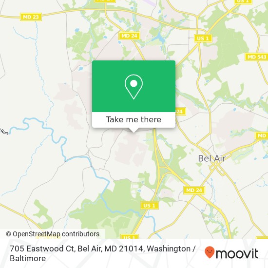 Mapa de 705 Eastwood Ct, Bel Air, MD 21014