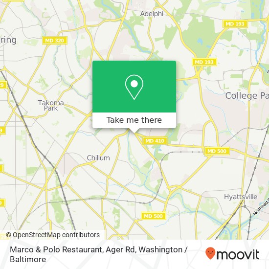 Mapa de Marco & Polo Restaurant, Ager Rd