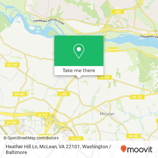 Mapa de Heather Hill Ln, McLean, VA 22101