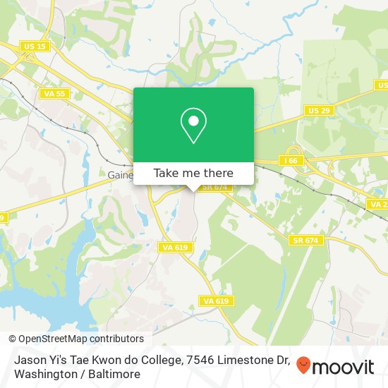 Mapa de Jason Yi's Tae Kwon do College, 7546 Limestone Dr