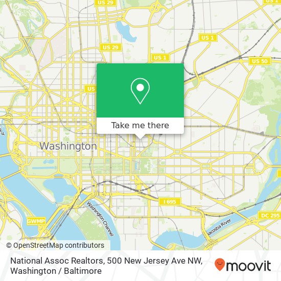 Mapa de National Assoc Realtors, 500 New Jersey Ave NW