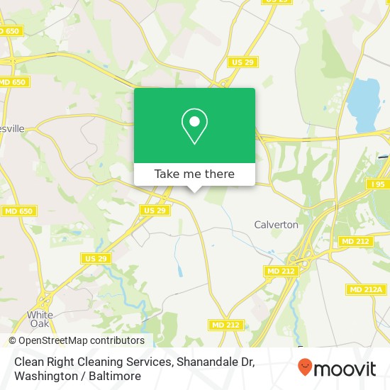 Mapa de Clean Right Cleaning Services, Shanandale Dr