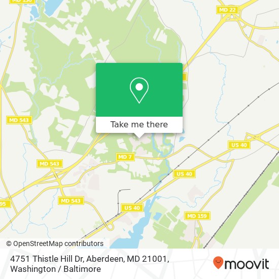 Mapa de 4751 Thistle Hill Dr, Aberdeen, MD 21001