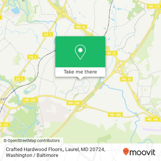 Mapa de Crafted Hardwood Floors,, Laurel, MD 20724