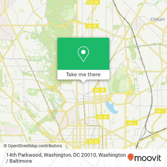 14th Parkwood, Washington, DC 20010 map