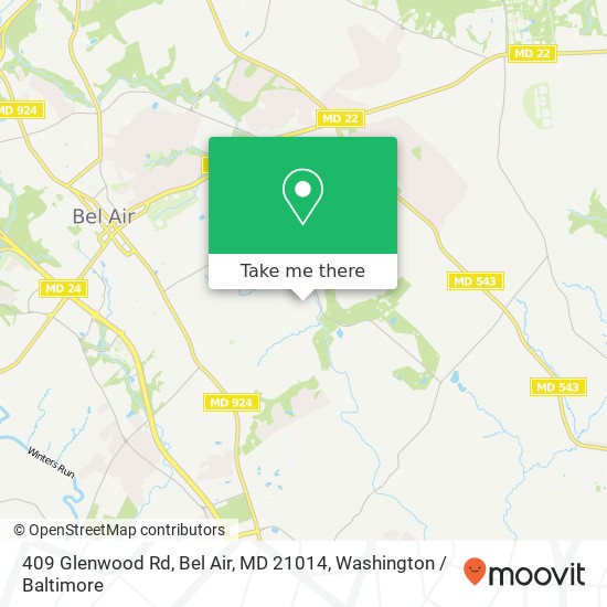 Mapa de 409 Glenwood Rd, Bel Air, MD 21014