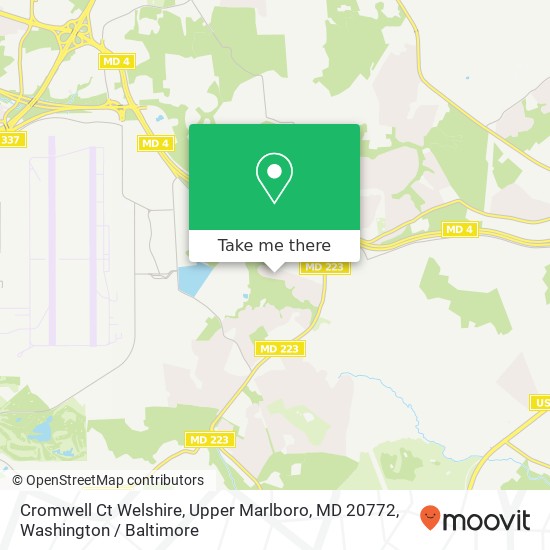 Mapa de Cromwell Ct Welshire, Upper Marlboro, MD 20772