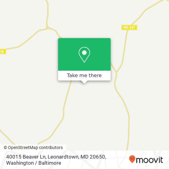 Mapa de 40015 Beaver Ln, Leonardtown, MD 20650