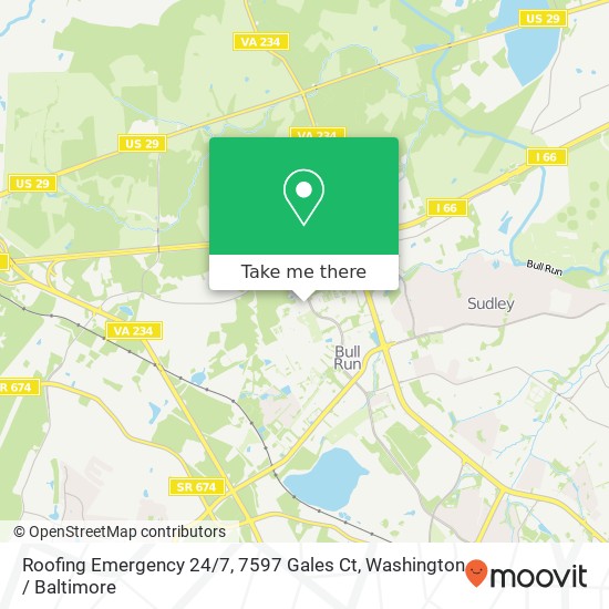 Roofing Emergency 24 / 7, 7597 Gales Ct map