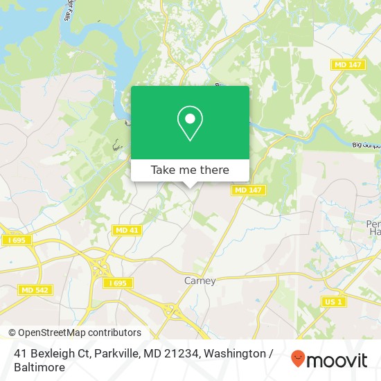 Mapa de 41 Bexleigh Ct, Parkville, MD 21234
