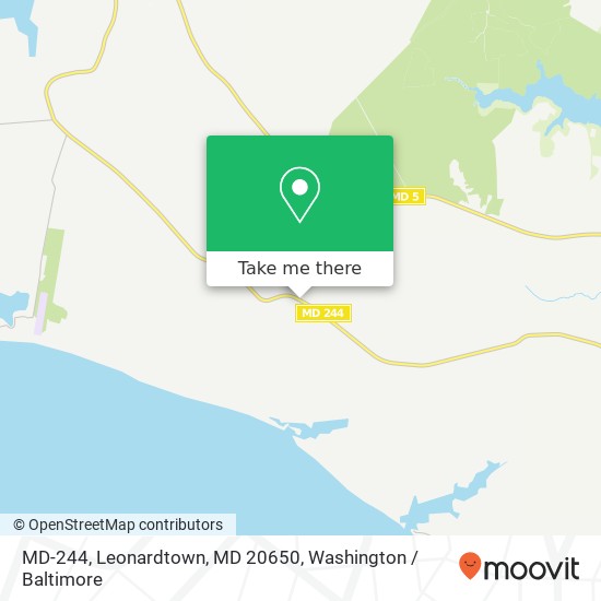 Mapa de MD-244, Leonardtown, MD 20650