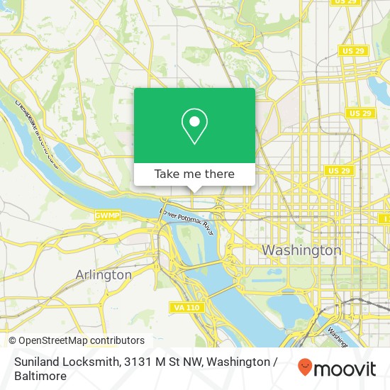 Mapa de Suniland Locksmith, 3131 M St NW