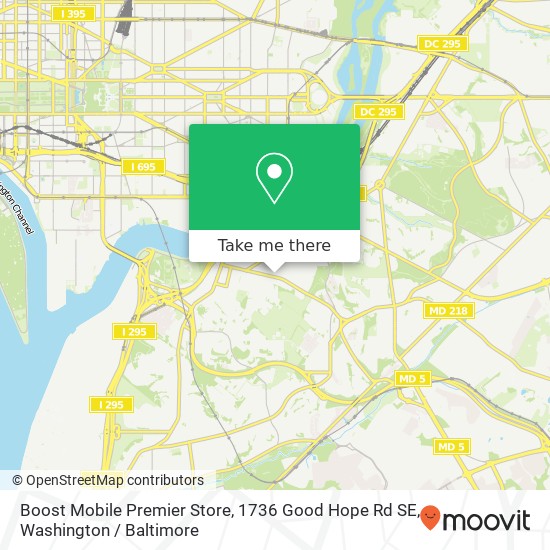 Boost Mobile Premier Store, 1736 Good Hope Rd SE map