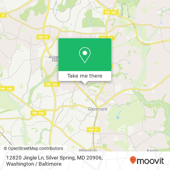 Mapa de 12820 Jingle Ln, Silver Spring, MD 20906