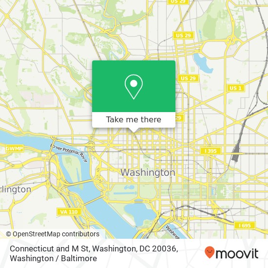 Connecticut and M St, Washington, DC 20036 map