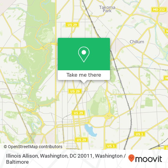 Illinois Allison, Washington, DC 20011 map