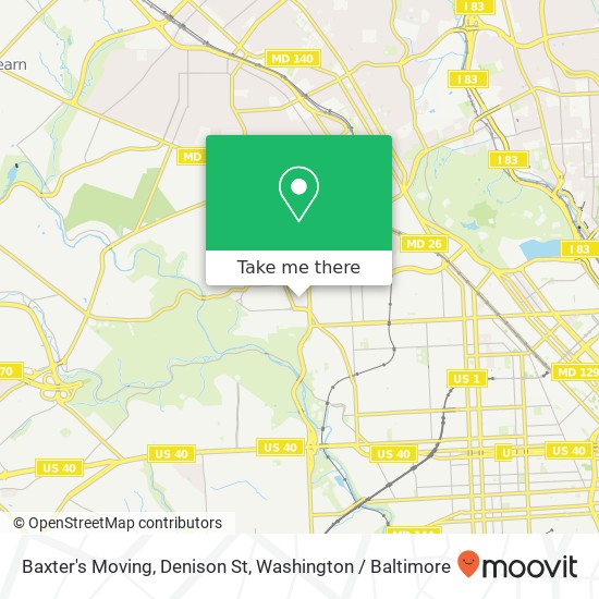 Baxter's Moving, Denison St map