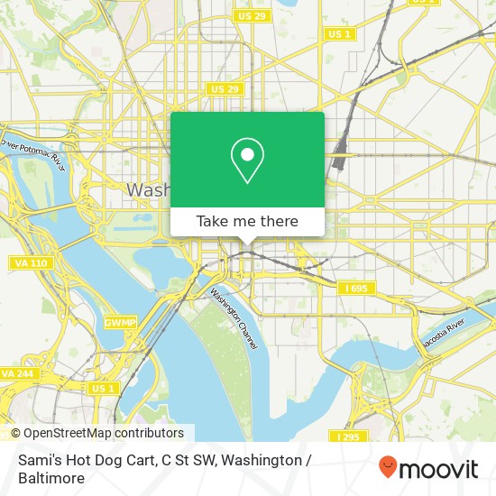 Mapa de Sami's Hot Dog Cart, C St SW