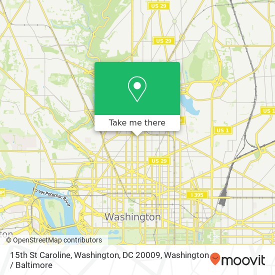 Mapa de 15th St Caroline, Washington, DC 20009