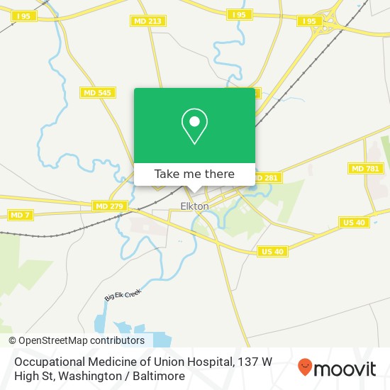 Occupational Medicine of Union Hospital, 137 W High St map