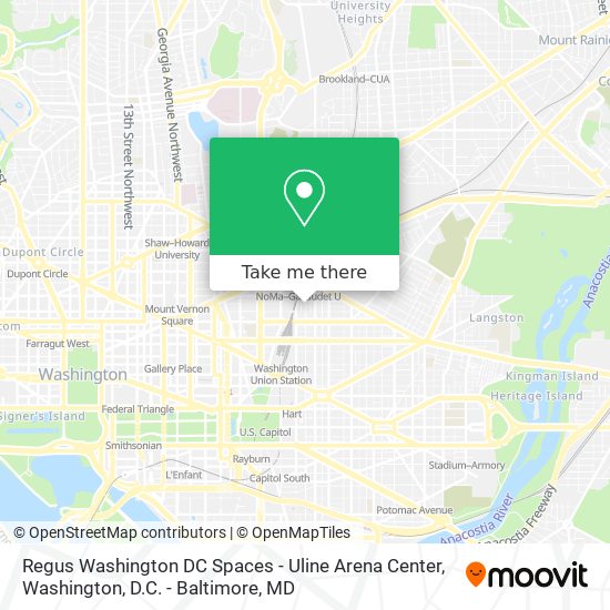 Regus Washington DC Spaces - Uline Arena Center map