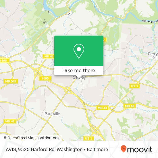 AVIS, 9525 Harford Rd map