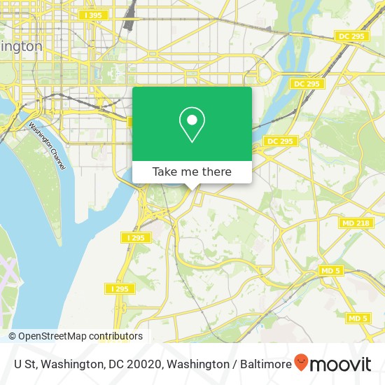 U St, Washington, DC 20020 map