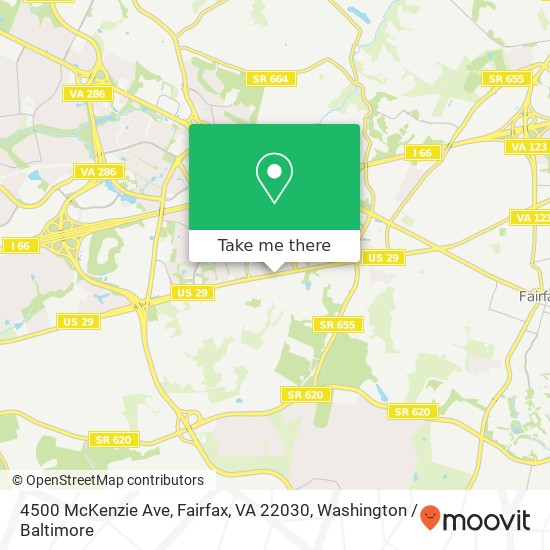 Mapa de 4500 McKenzie Ave, Fairfax, VA 22030