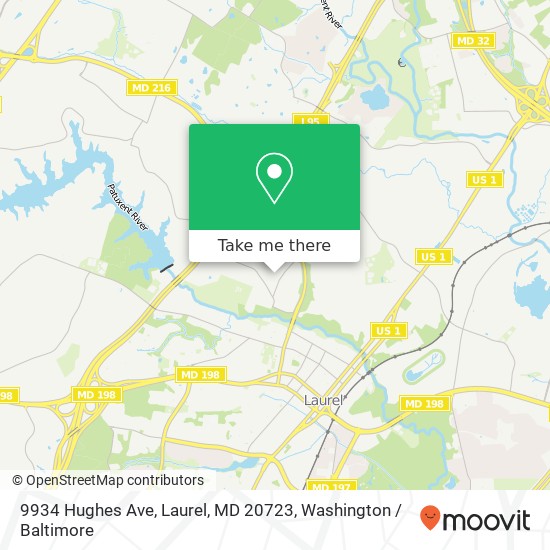 Mapa de 9934 Hughes Ave, Laurel, MD 20723