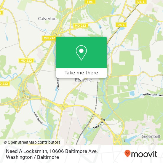 Mapa de Need A Locksmith, 10606 Baltimore Ave