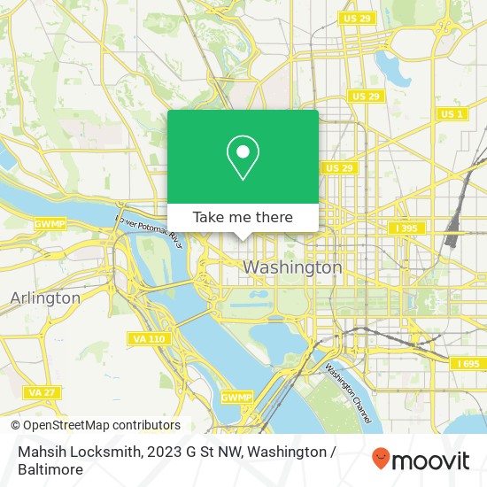 Mapa de Mahsih Locksmith, 2023 G St NW