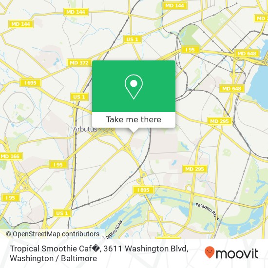 Tropical Smoothie Caf�, 3611 Washington Blvd map