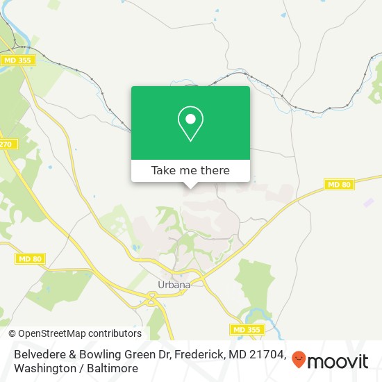 Belvedere & Bowling Green Dr, Frederick, MD 21704 map