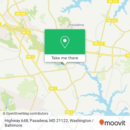 Mapa de Highway 648, Pasadena, MD 21122