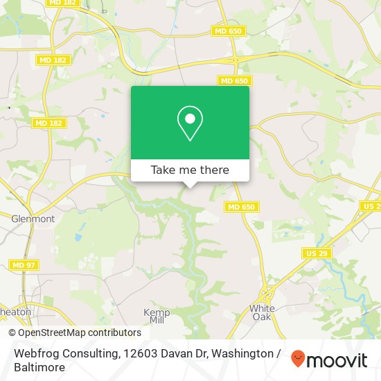 Mapa de Webfrog Consulting, 12603 Davan Dr