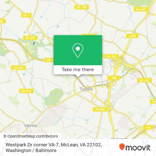 Mapa de Westpark Dr corner VA-7, McLean, VA 22102