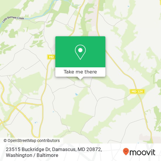 Mapa de 23515 Buckridge Dr, Damascus, MD 20872