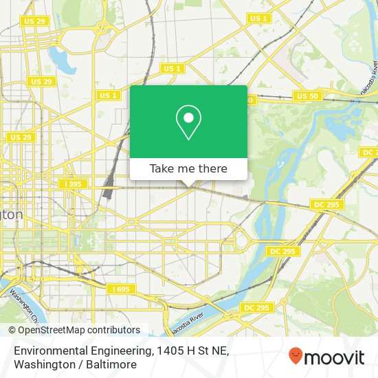 Environmental Engineering, 1405 H St NE map