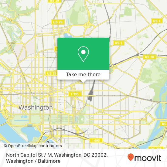 Mapa de North Capitol St / M, Washington, DC 20002