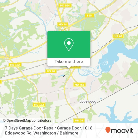 7 Days Garage Door Repair Garage Door, 1018 Edgewood Rd map