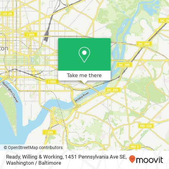 Ready, Willing & Working, 1451 Pennsylvania Ave SE map