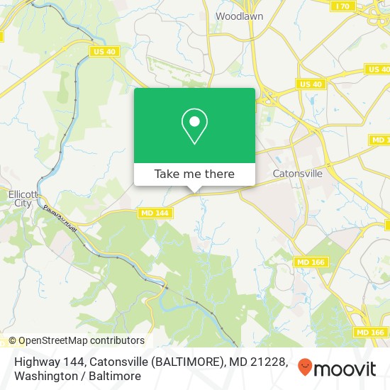 Highway 144, Catonsville (BALTIMORE), MD 21228 map