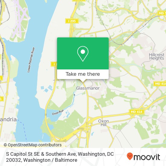S Capitol St SE & Southern Ave, Washington, DC 20032 map