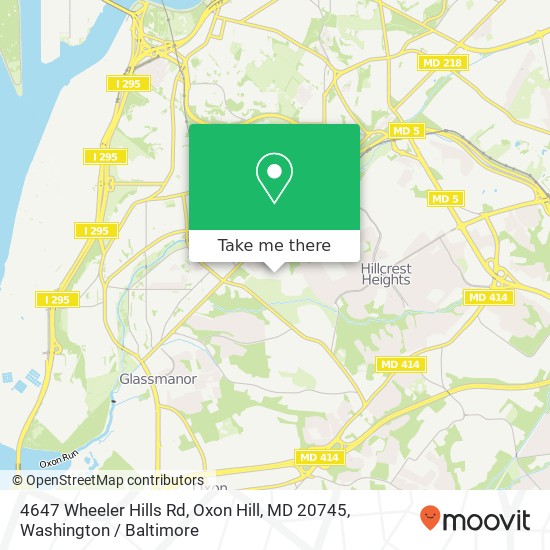 4647 Wheeler Hills Rd, Oxon Hill, MD 20745 map