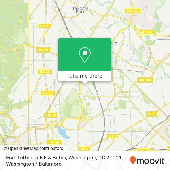 Fort Totten Dr NE & Bates, Washington, DC 20011 map