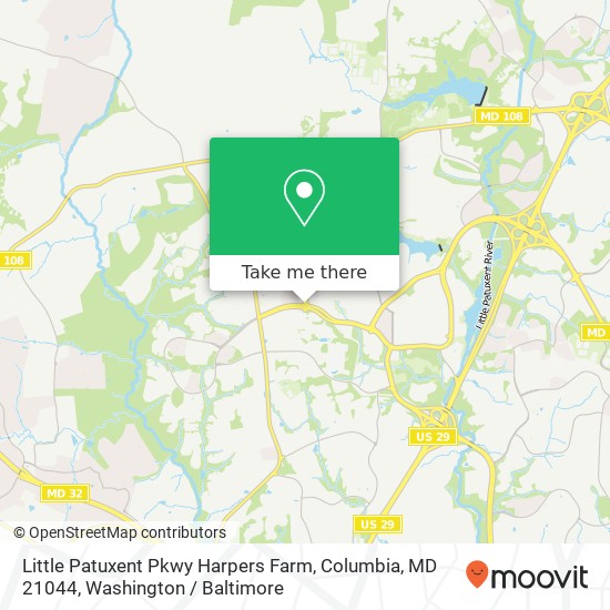 Mapa de Little Patuxent Pkwy Harpers Farm, Columbia, MD 21044