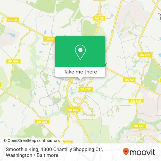 Smoothie King, 4300 Chantilly Shopping Ctr map