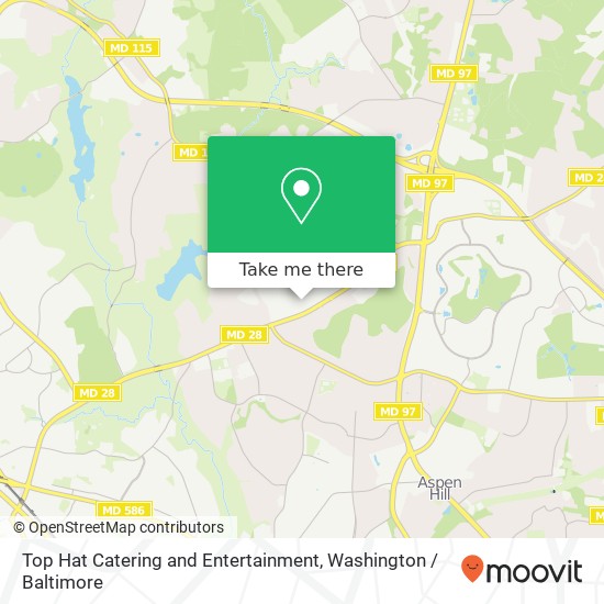 Mapa de Top Hat Catering and Entertainment